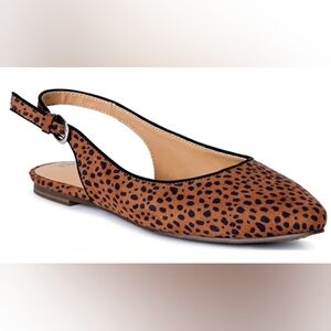 Time And Tru Leopard Print Slingback Flats Sz: 11 NWT